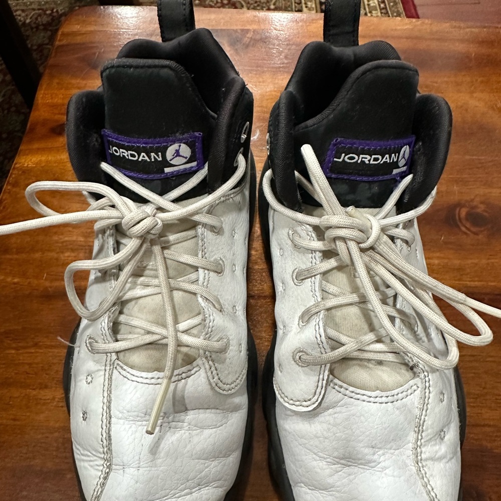 Jordan White and Black High-Top Sneakers